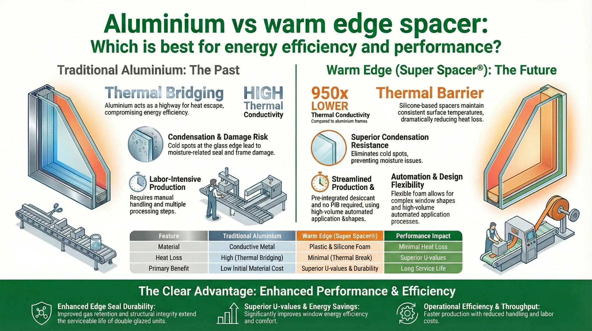 Aluminium vs warm edge spacer