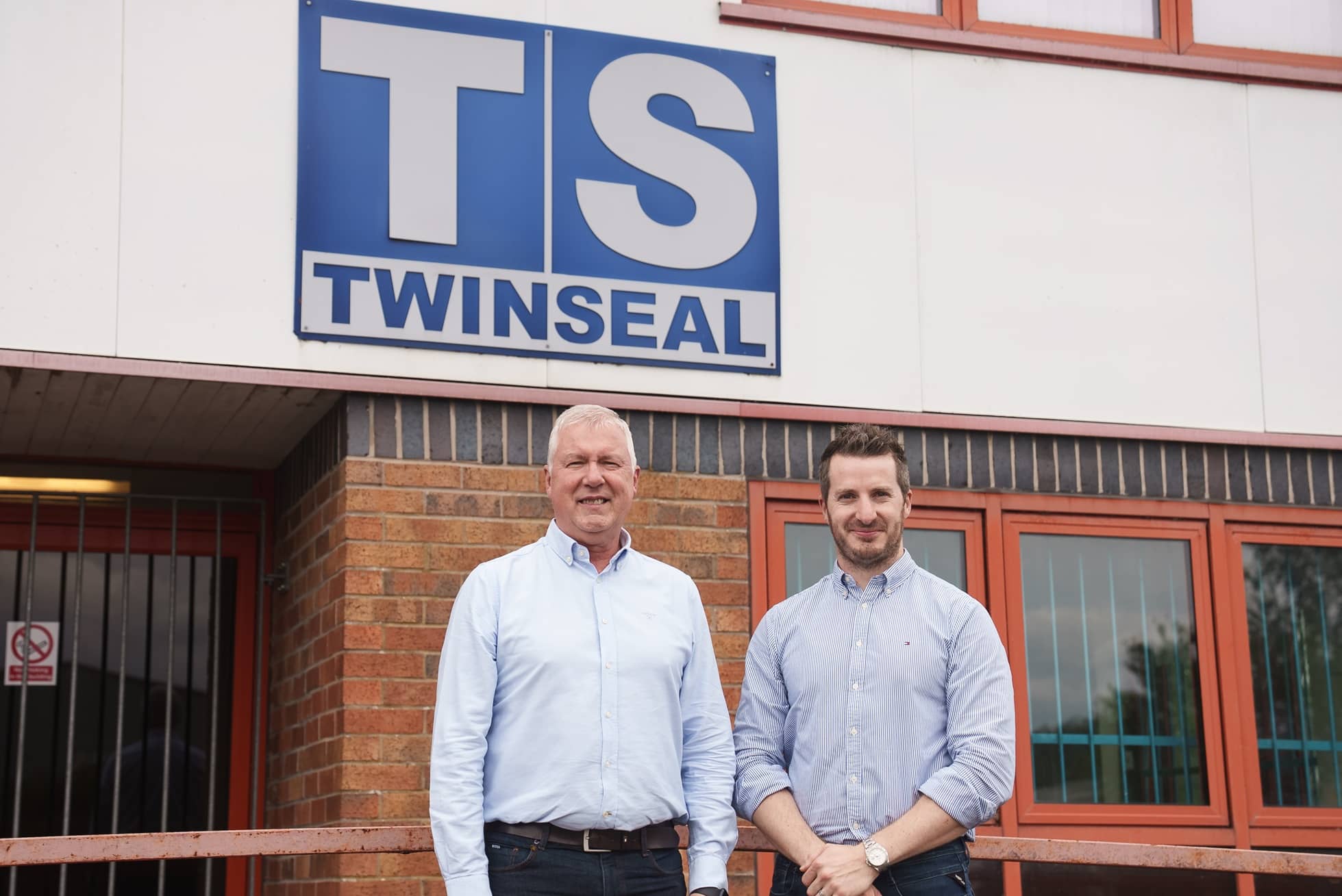 Billy Cowen Managing Director and Lee Cowen Operations Director outside the Twinseal factory 
